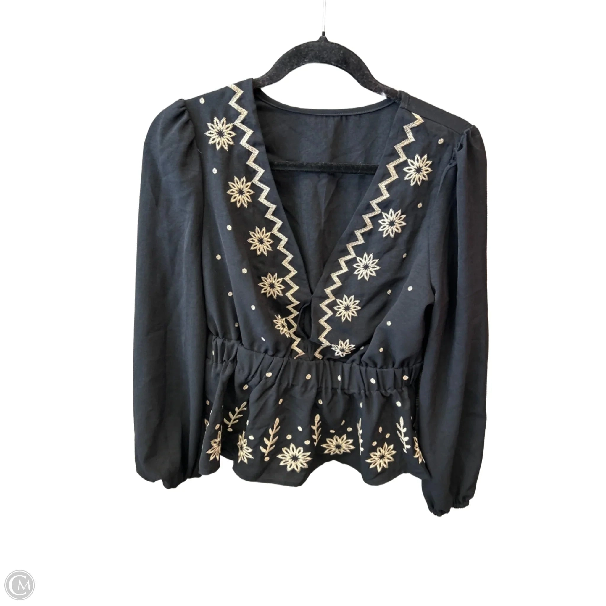 Top Long Sleeve By Shein In Black, Size: M
