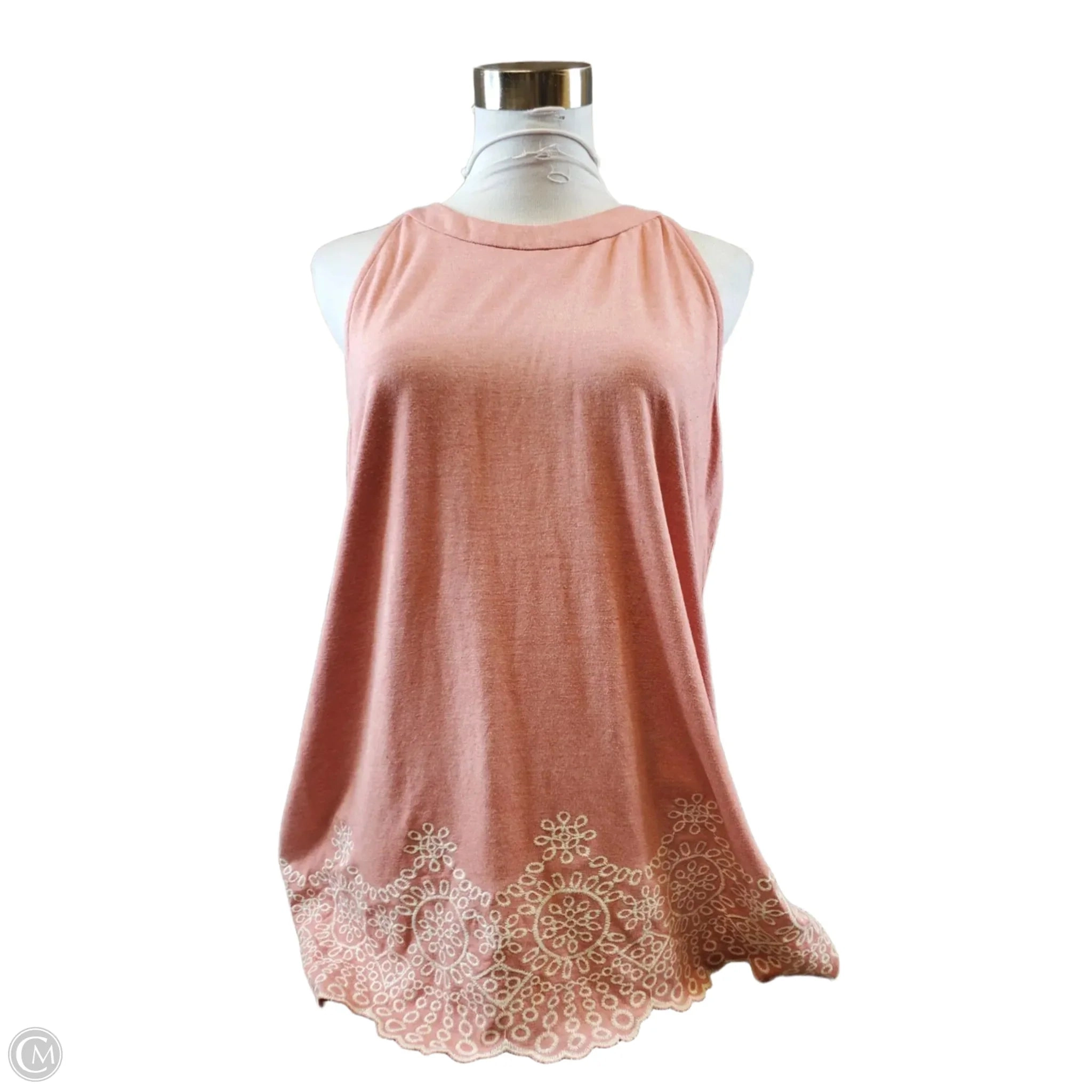 Top Sleeveless Basic By Adrianna Papell In Peach, Size: L