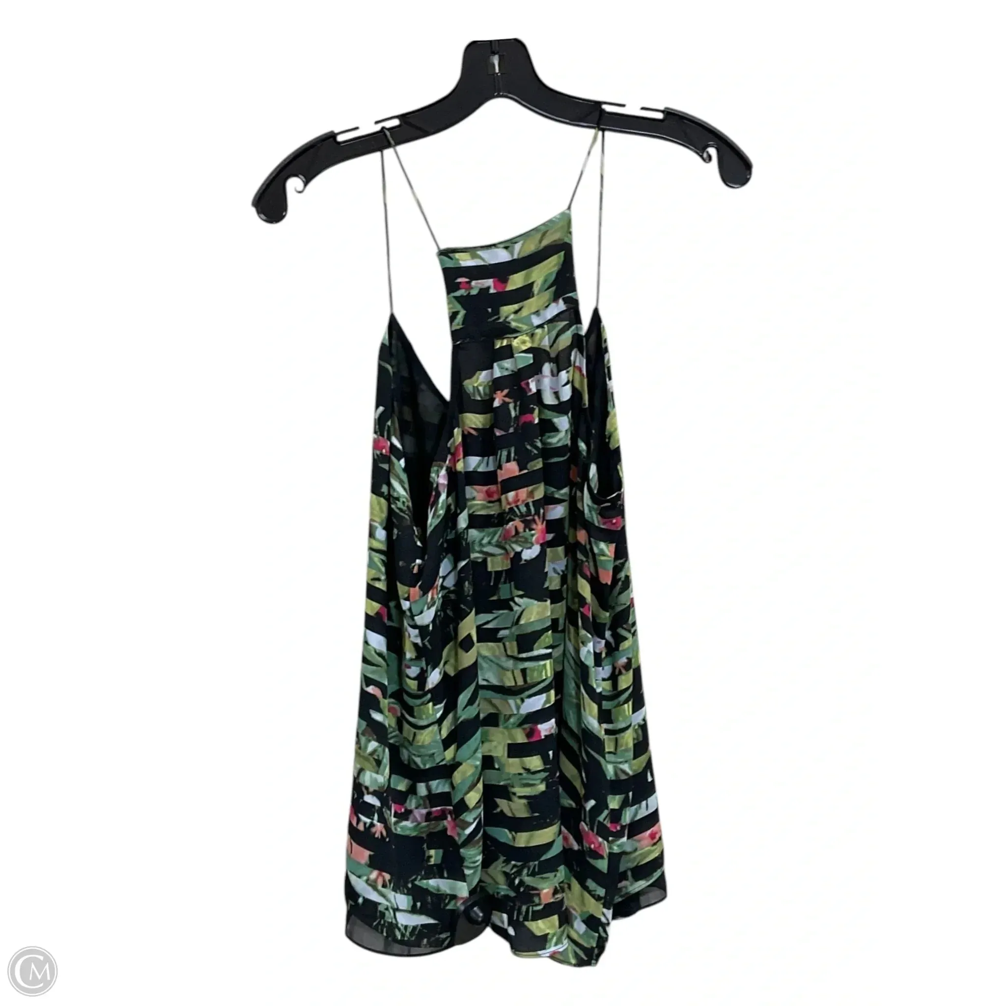 Top Sleeveless By Ana In Black & Green, Size: L