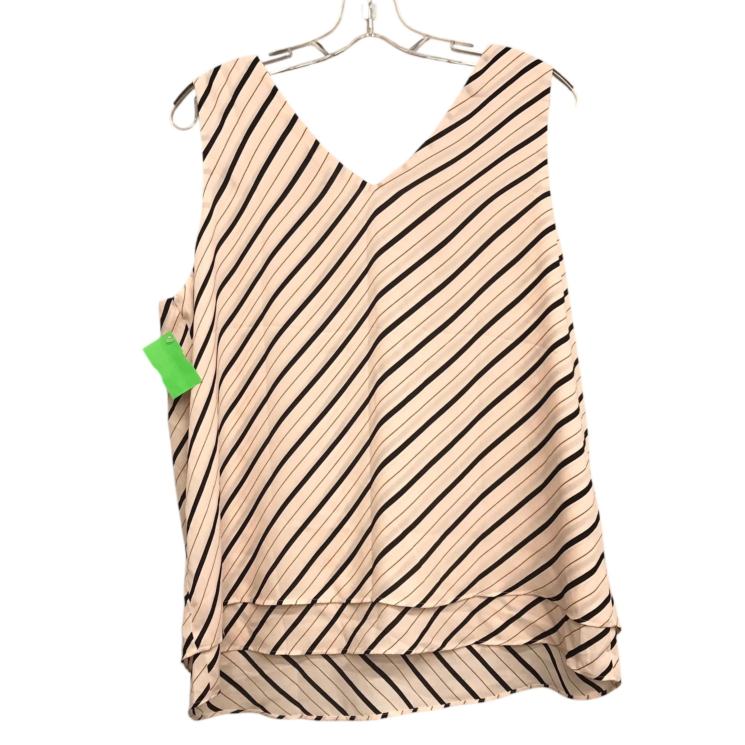 Top Sleeveless By Ann Taylor In Striped Pattern, Size:L