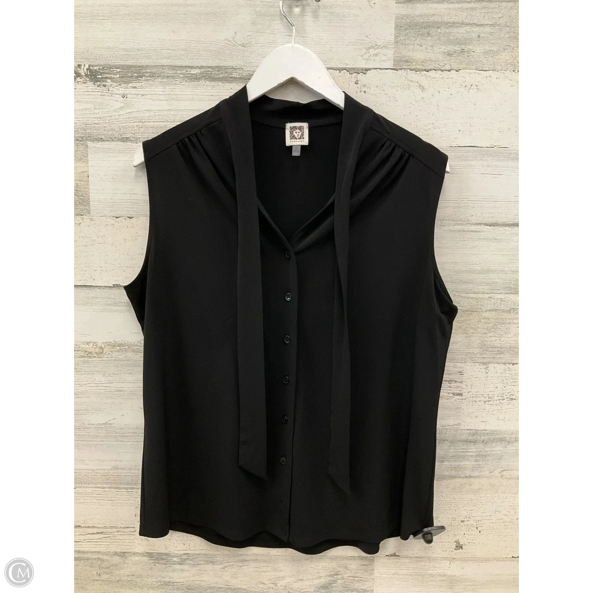 Top Sleeveless By Anne Klein In Black, Size: L