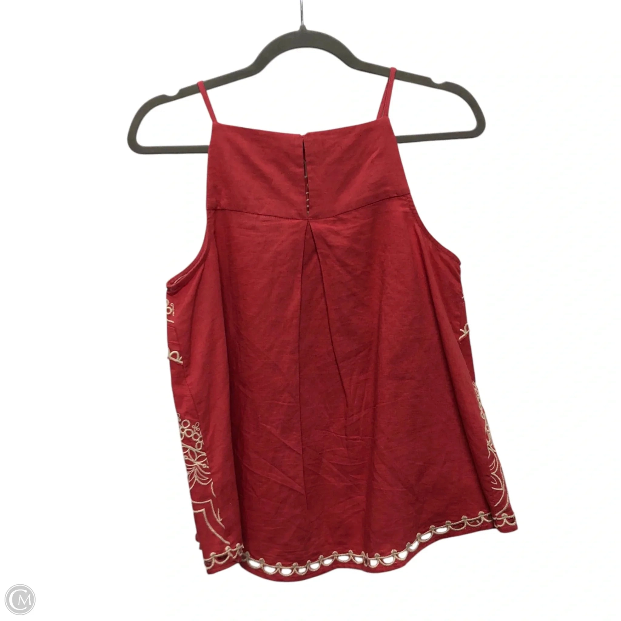 Top Sleeveless By Anthropologie In Pink & White, Size: 0
