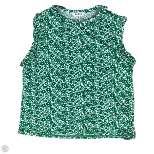 Top Sleeveless By Boden In Green & White, Size: Xl