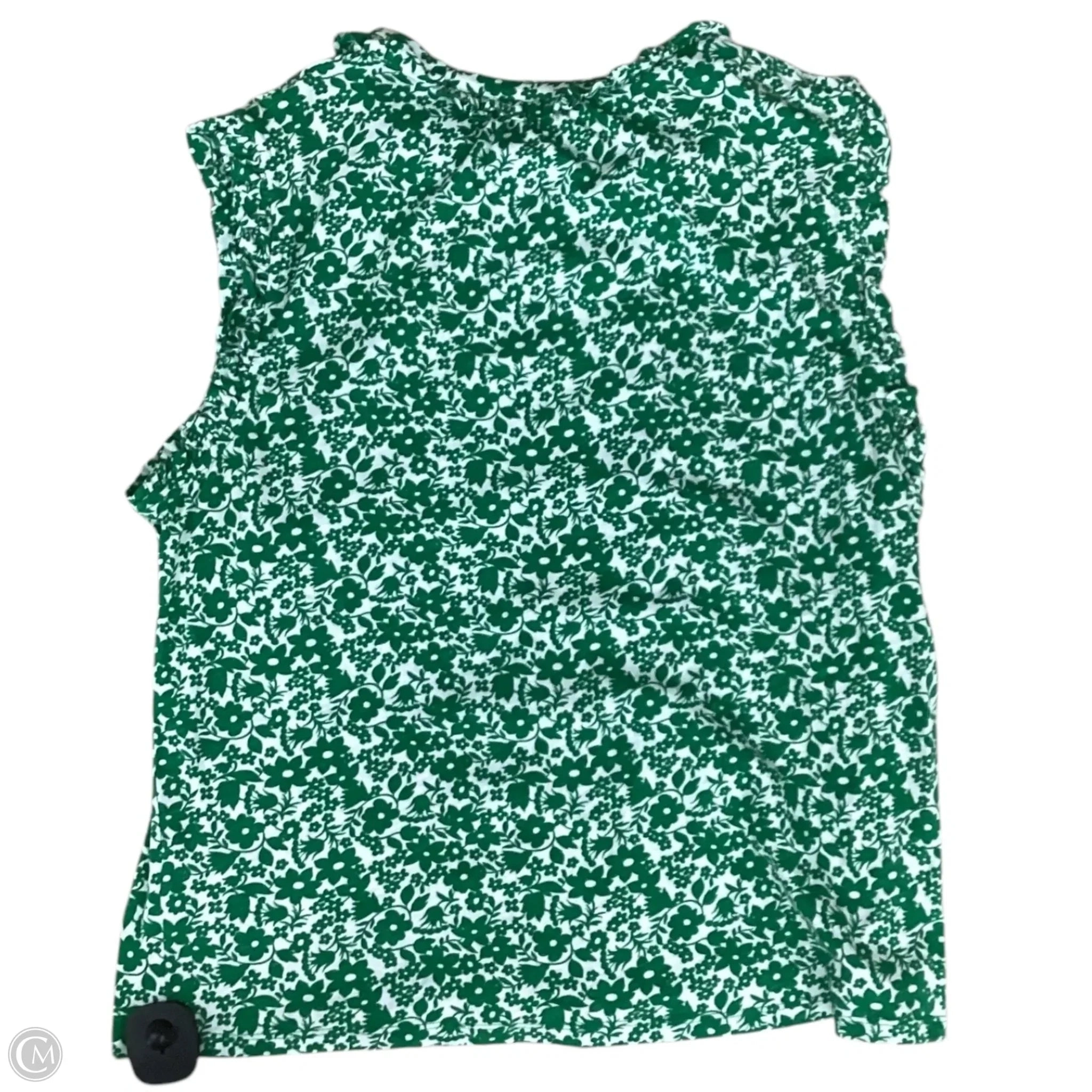 Top Sleeveless By Boden In Green & White, Size: Xl