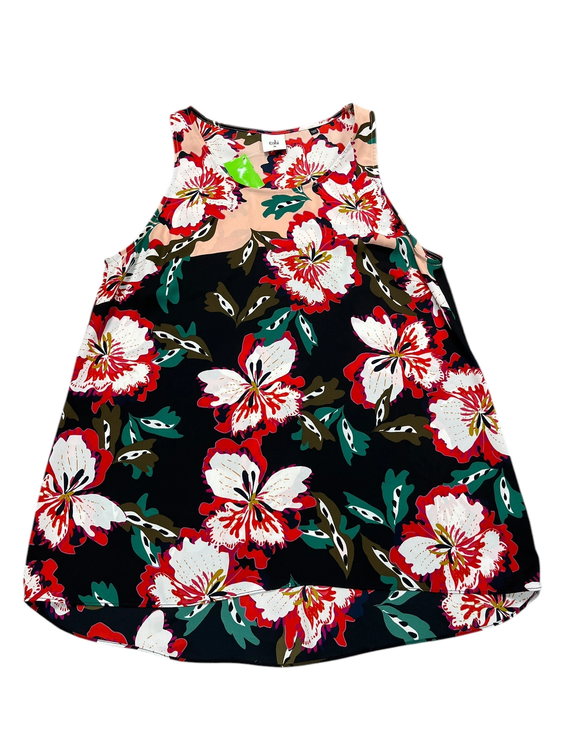 Top Sleeveless By Cabi In Floral Print, Size:M