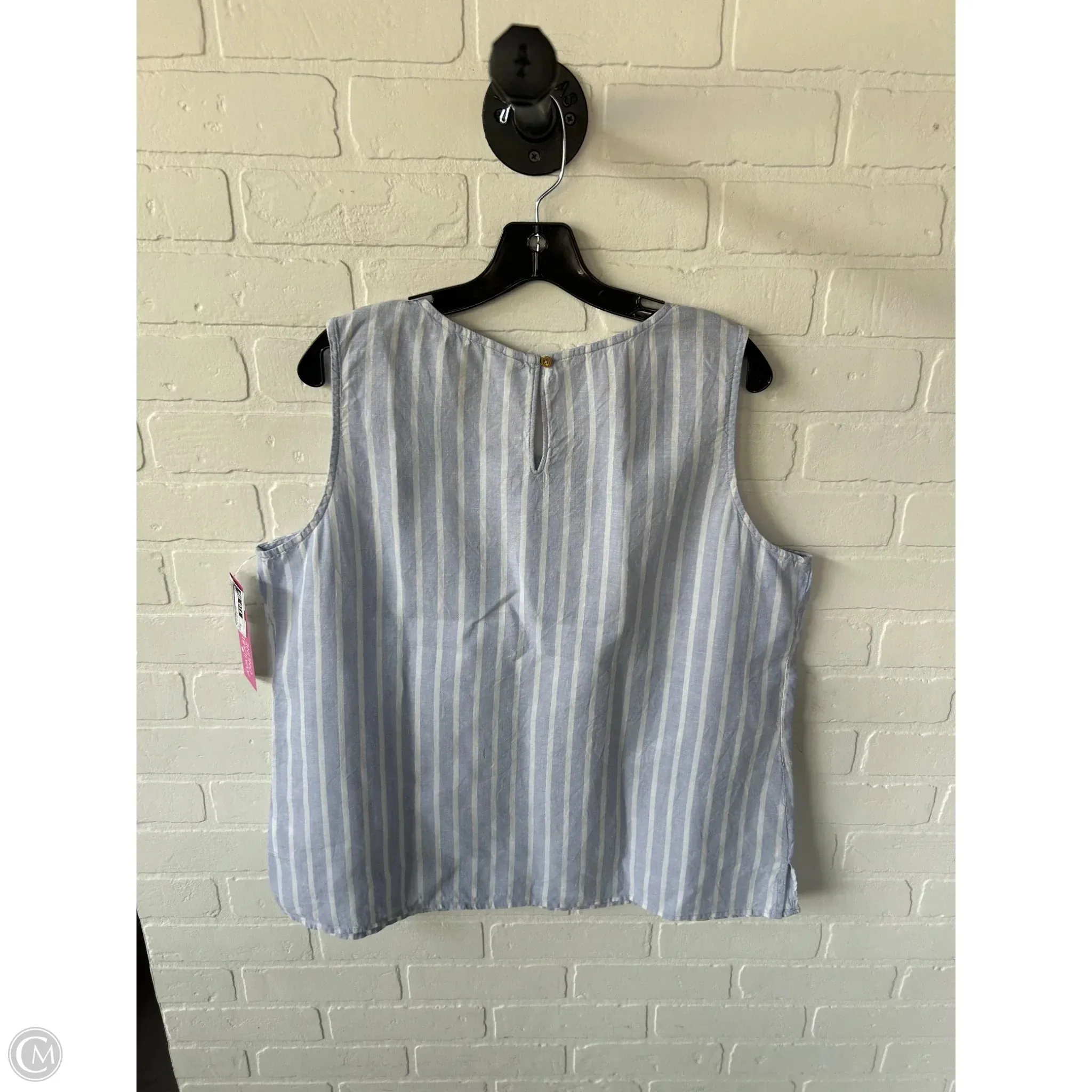 Top Sleeveless By Ellen Tracy In Blue & White, Size: Xl
