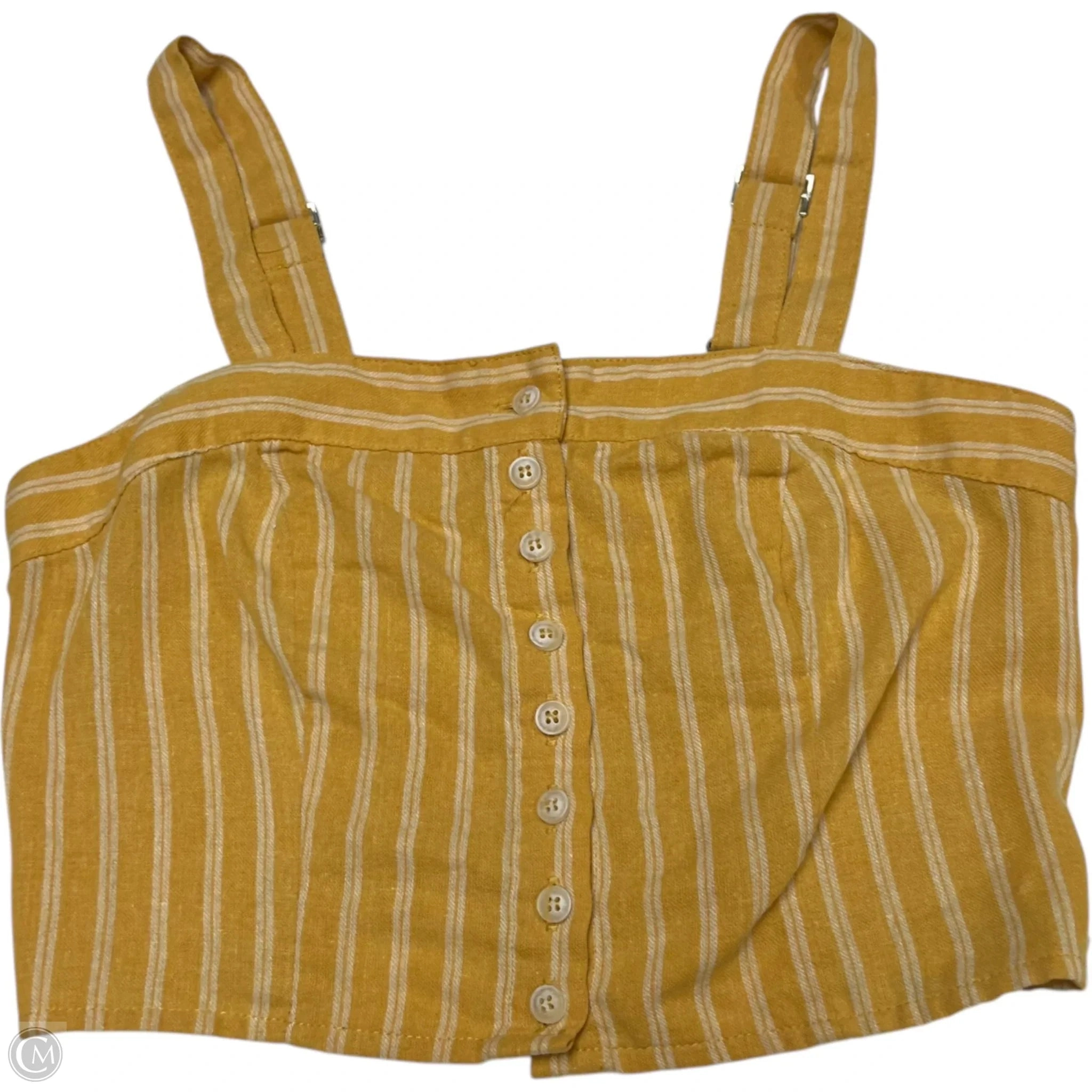 Top Sleeveless By Full Tilt In White & Yellow, Size: S