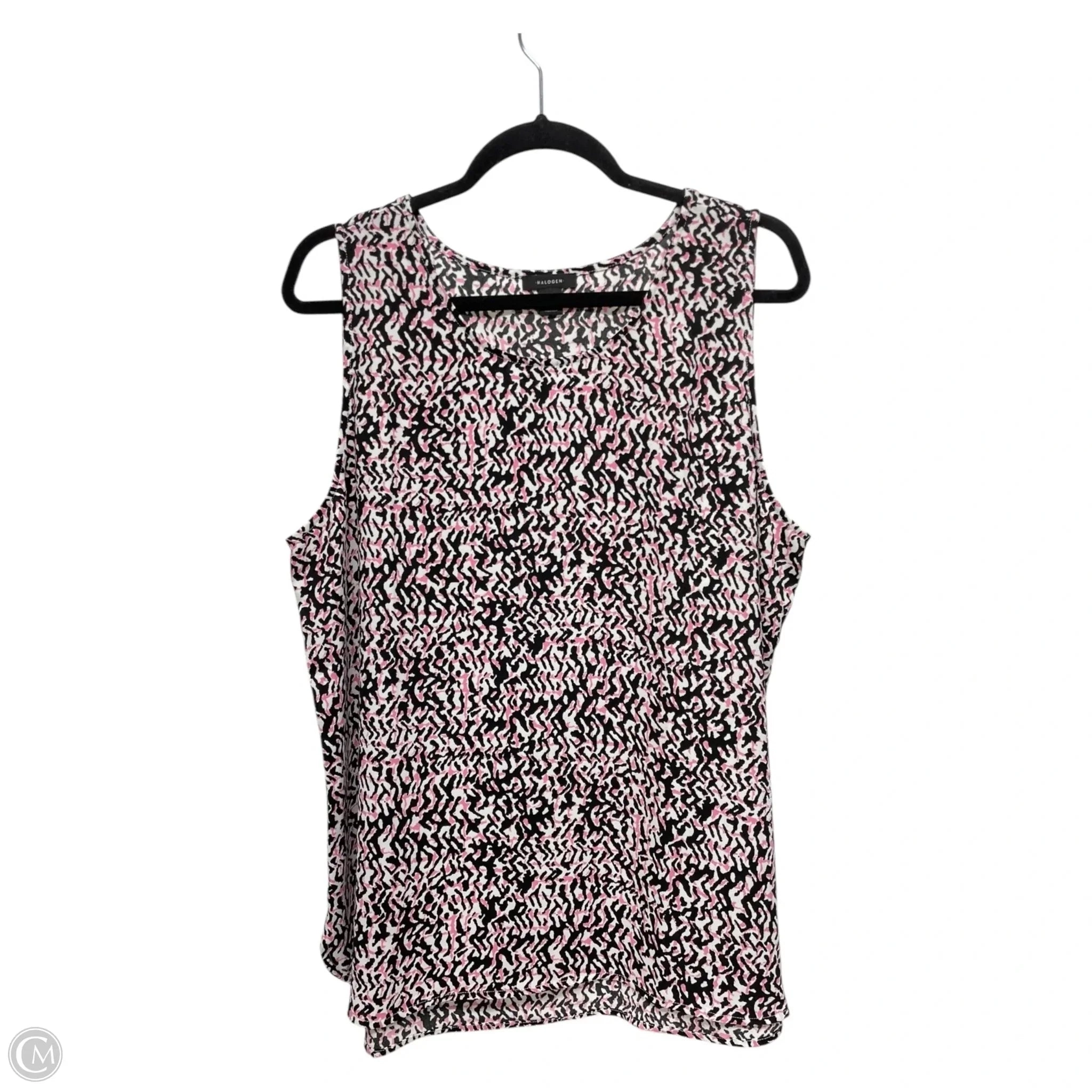 Top Sleeveless By Halogen In Black & Pink, Size: Xl