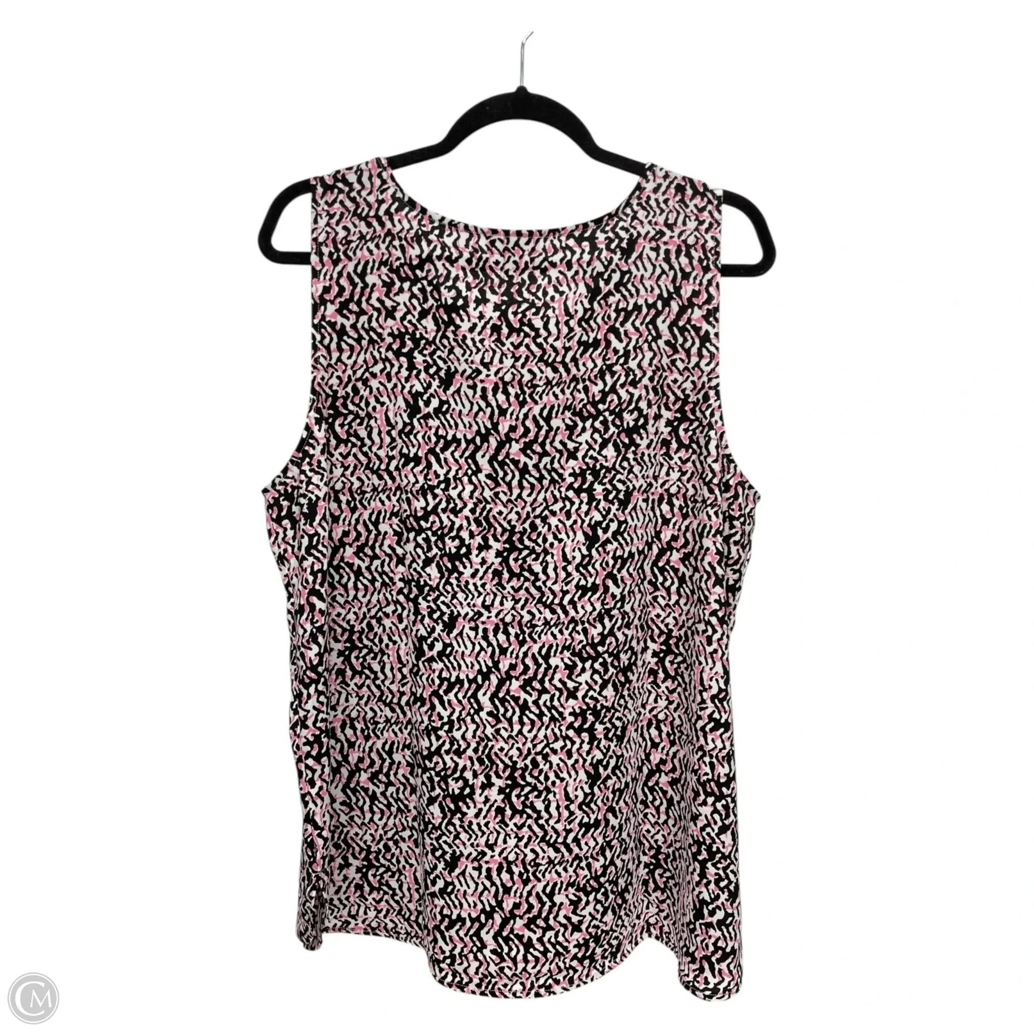 Top Sleeveless By Halogen In Black & Pink, Size: Xl