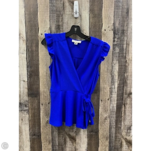 Top Sleeveless By Monteau In Blue, Size: L