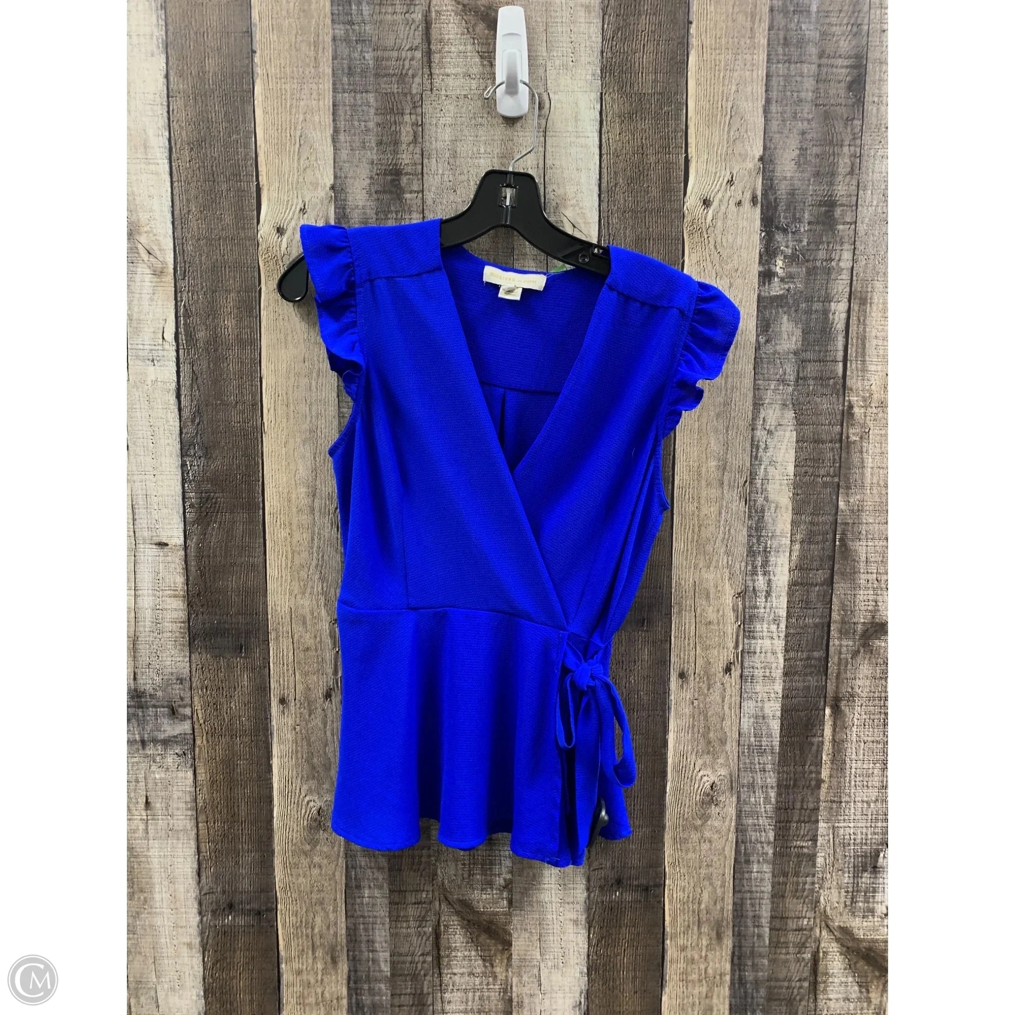 Top Sleeveless By Monteau In Blue, Size: L