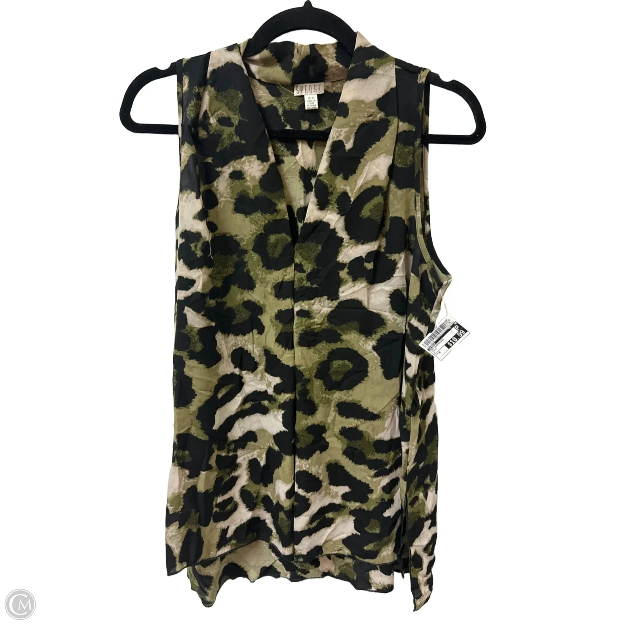 Top Sleeveless By Spense In Green, Size: M