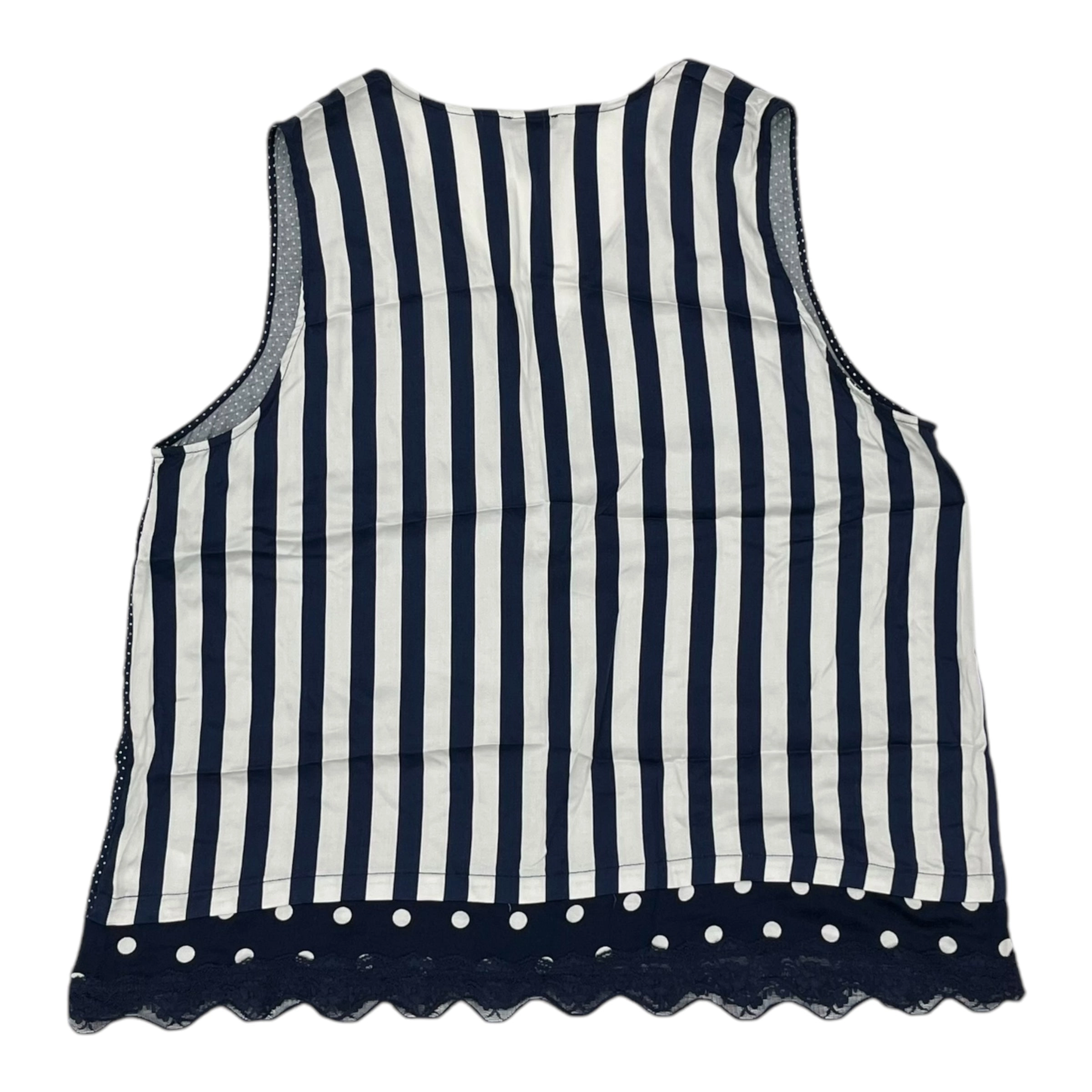 Top Sleeveless By Tribal In Blue & White, Size:Xl