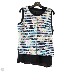 Top Sleeveless By Worthington In Black & Blue, Size: L