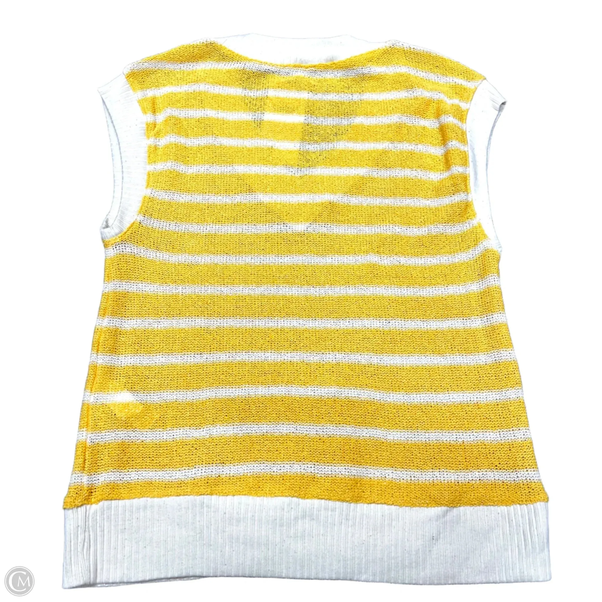 Top Sleeveless By Zara In Cream & Yellow, Size: S