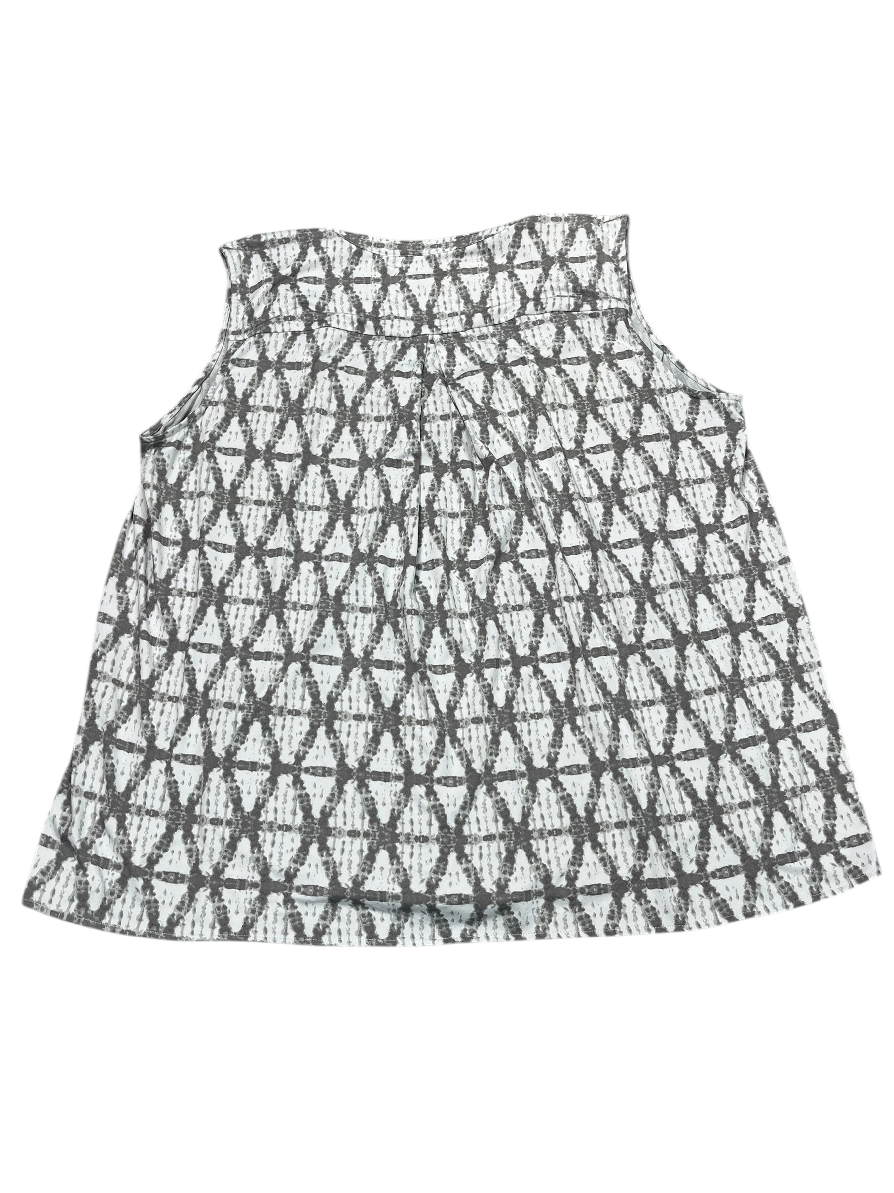 Tunic Sleeveless By Fever In Grey & White, Size:3X