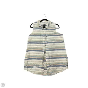 Tunic Sleeveless By Jones And Co In Blue & Cream, Size: M