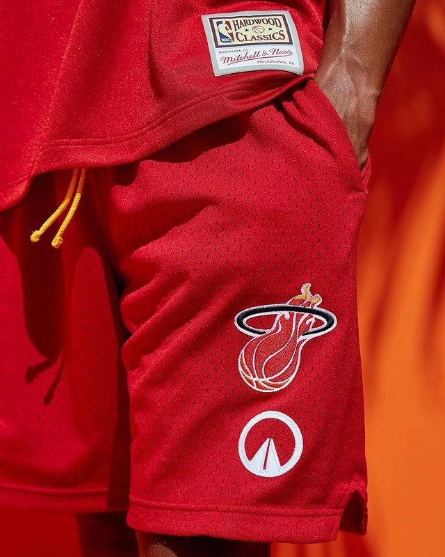 UNKNWN X Mitchell and Ness X Miami HEAT My Towns Red Fashion Shorts