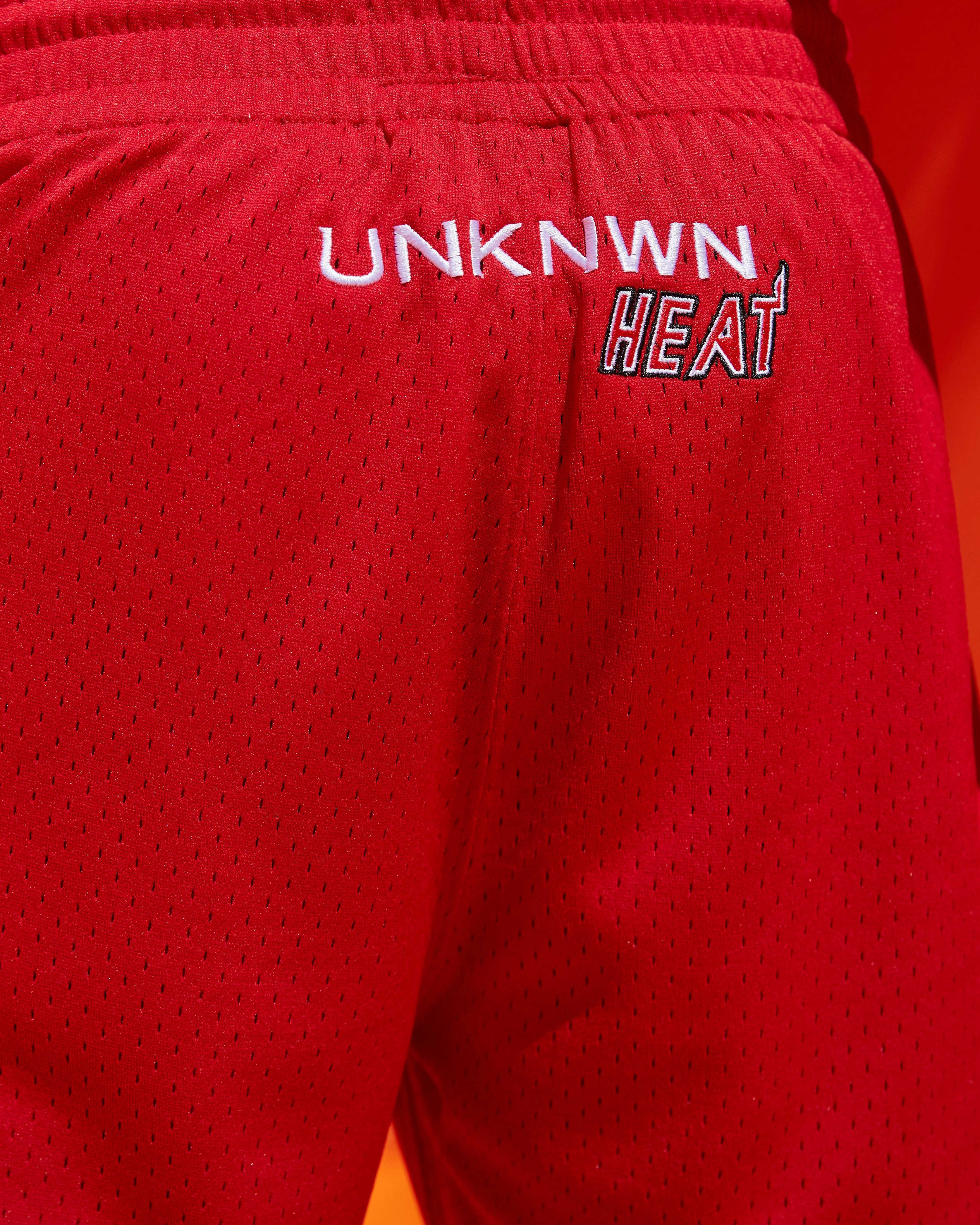 UNKNWN X Mitchell and Ness X Miami HEAT My Towns Red Fashion Shorts