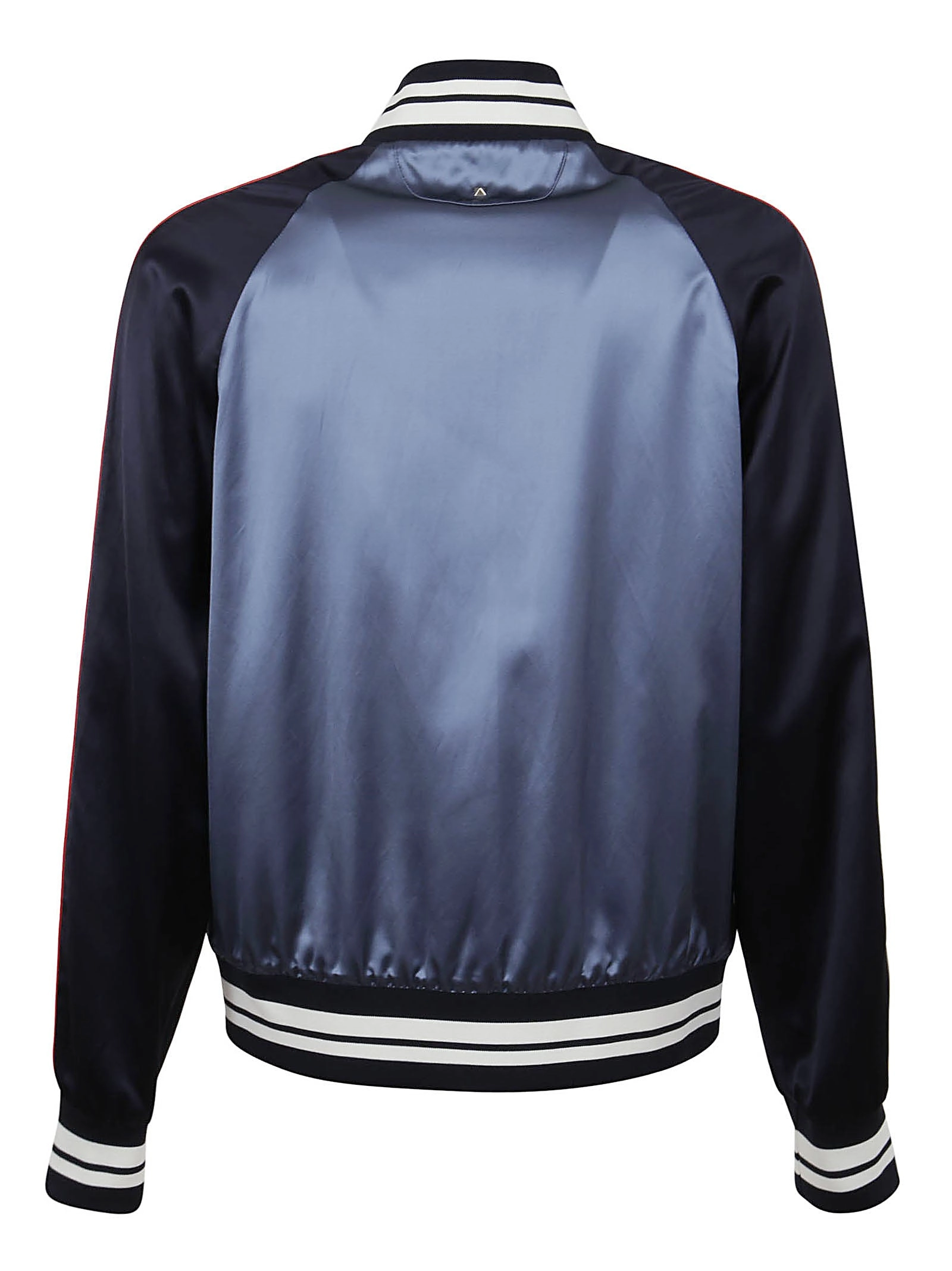Valentino Logo Patch Button-Up Bomber Jacket