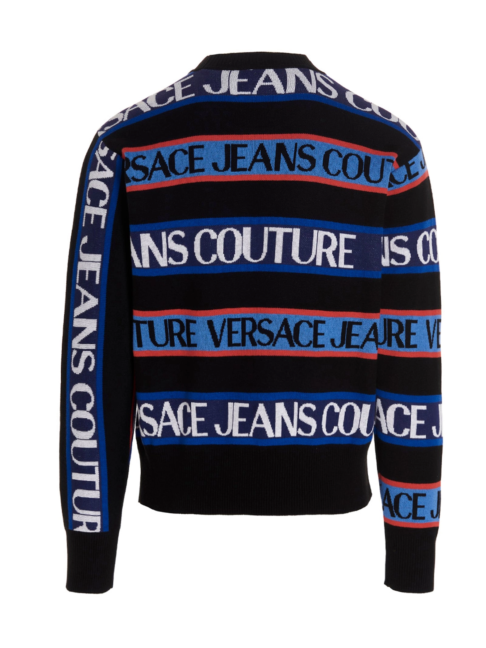 Versace Jeans Couture Logo Striped Crewneck Jumper