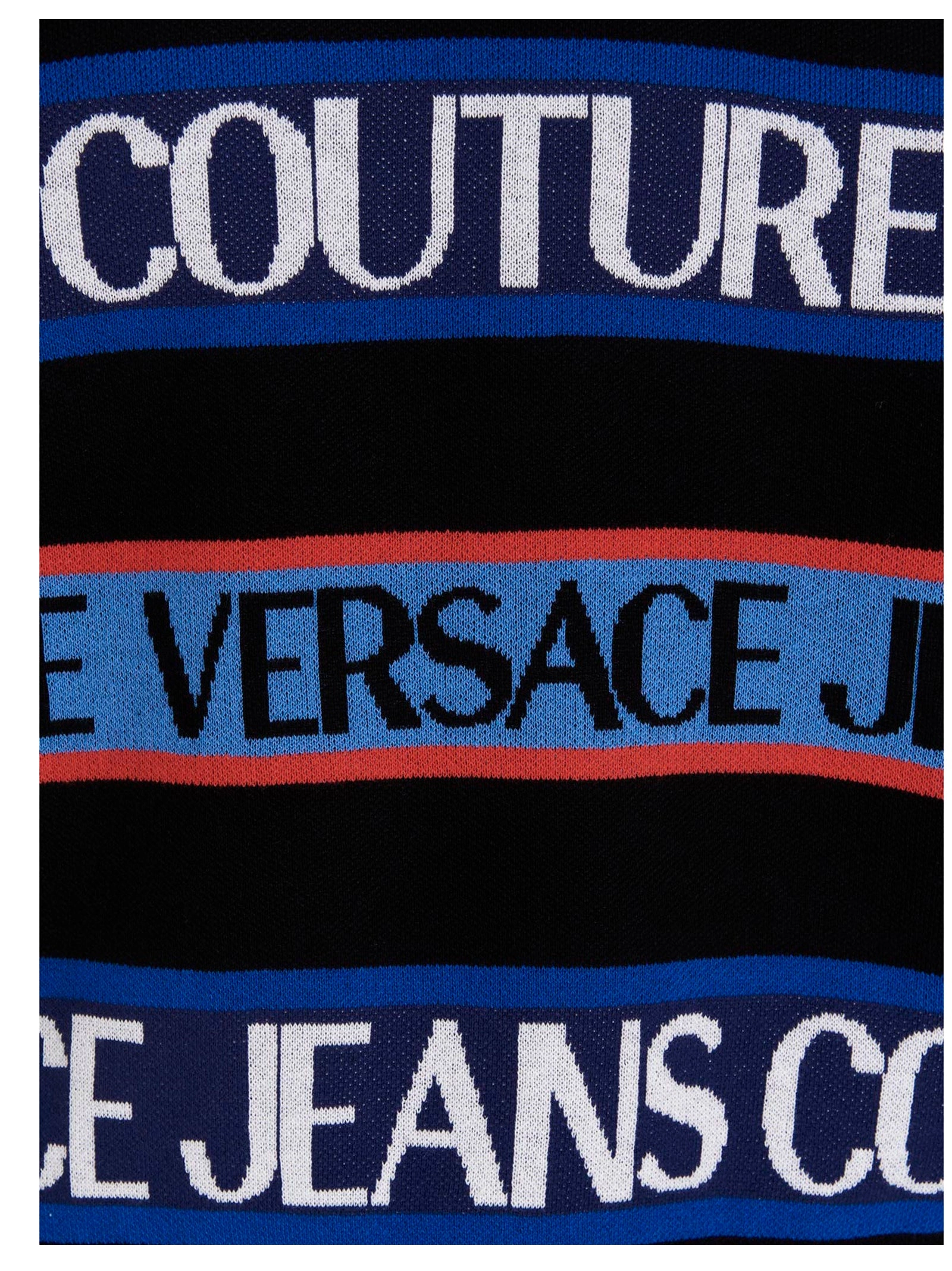 Versace Jeans Couture Logo Striped Crewneck Jumper