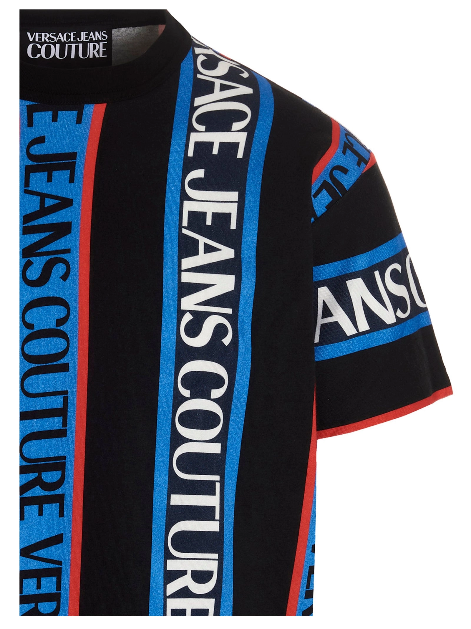 Versace Jeans Couture Logo Striped Crewneck T-Shirt