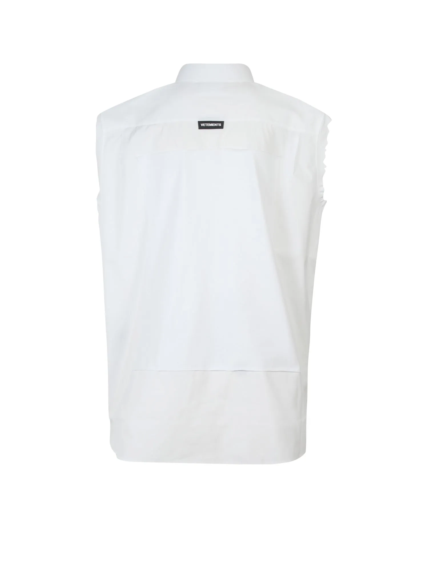 Vetements Cap-Sleeve Frayed Shirt