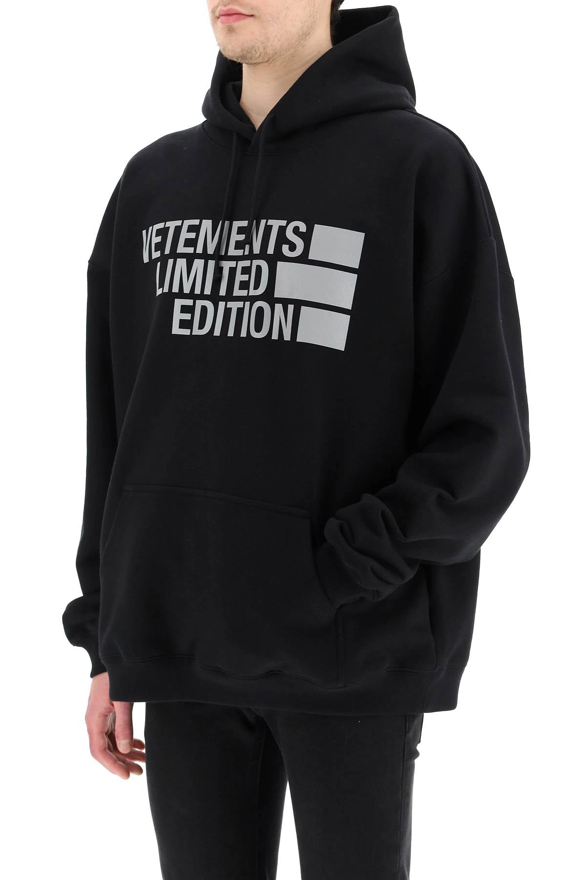 Vetements Logo Printed Drawstring Hoodie
