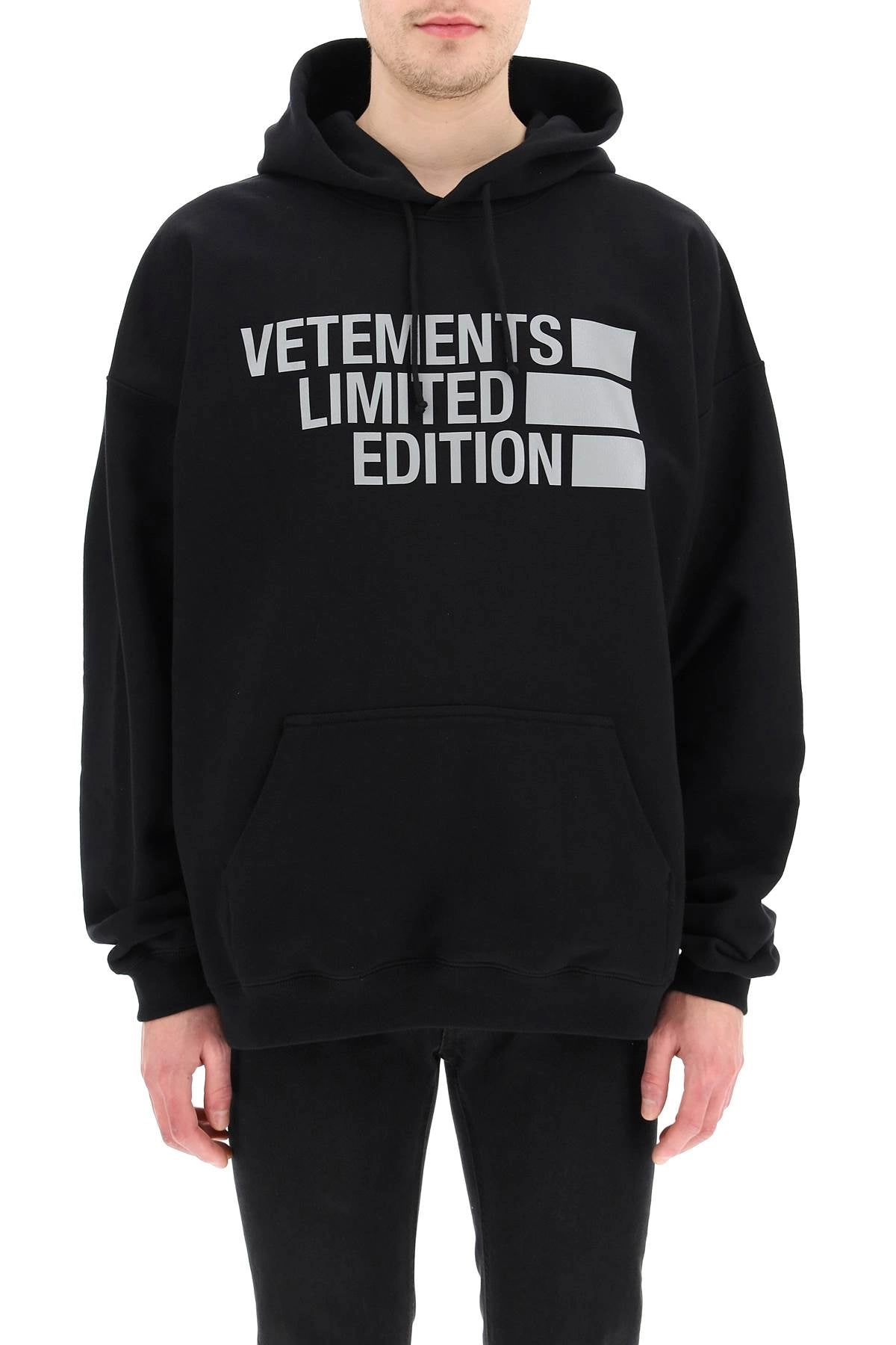 Vetements Logo Printed Drawstring Hoodie