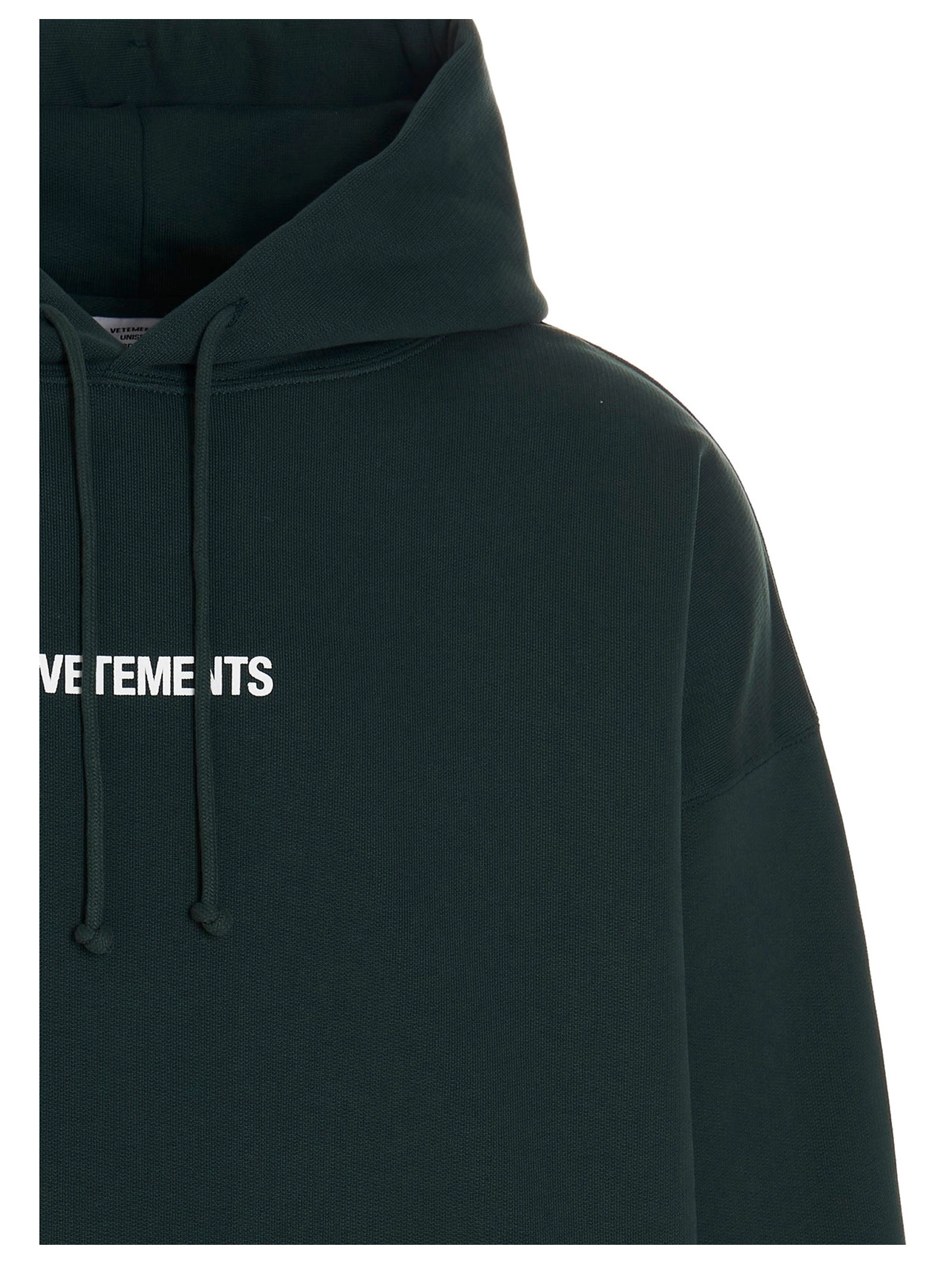 Vetements Logo Printed Drawstring Hoodie