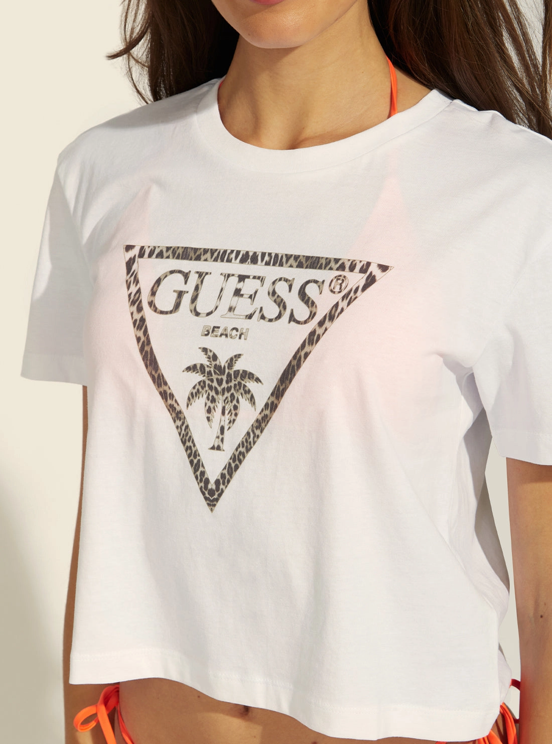 White Beach Logo Crop T-Shirt