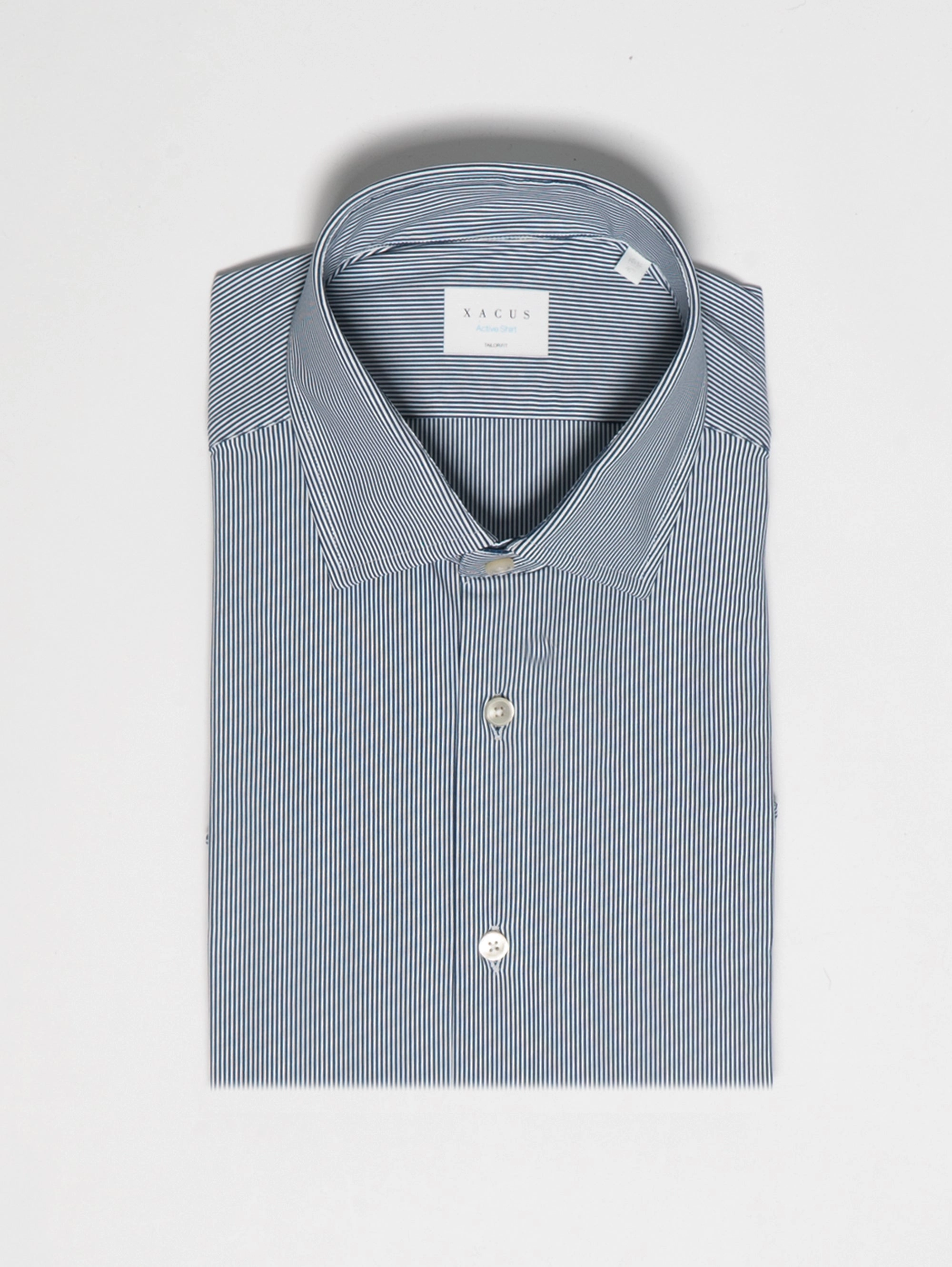White/Blue Striped Active Shirt