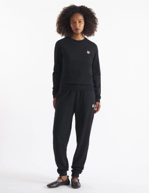 Women's Fox Head Patch Regular Sweatshirt Black