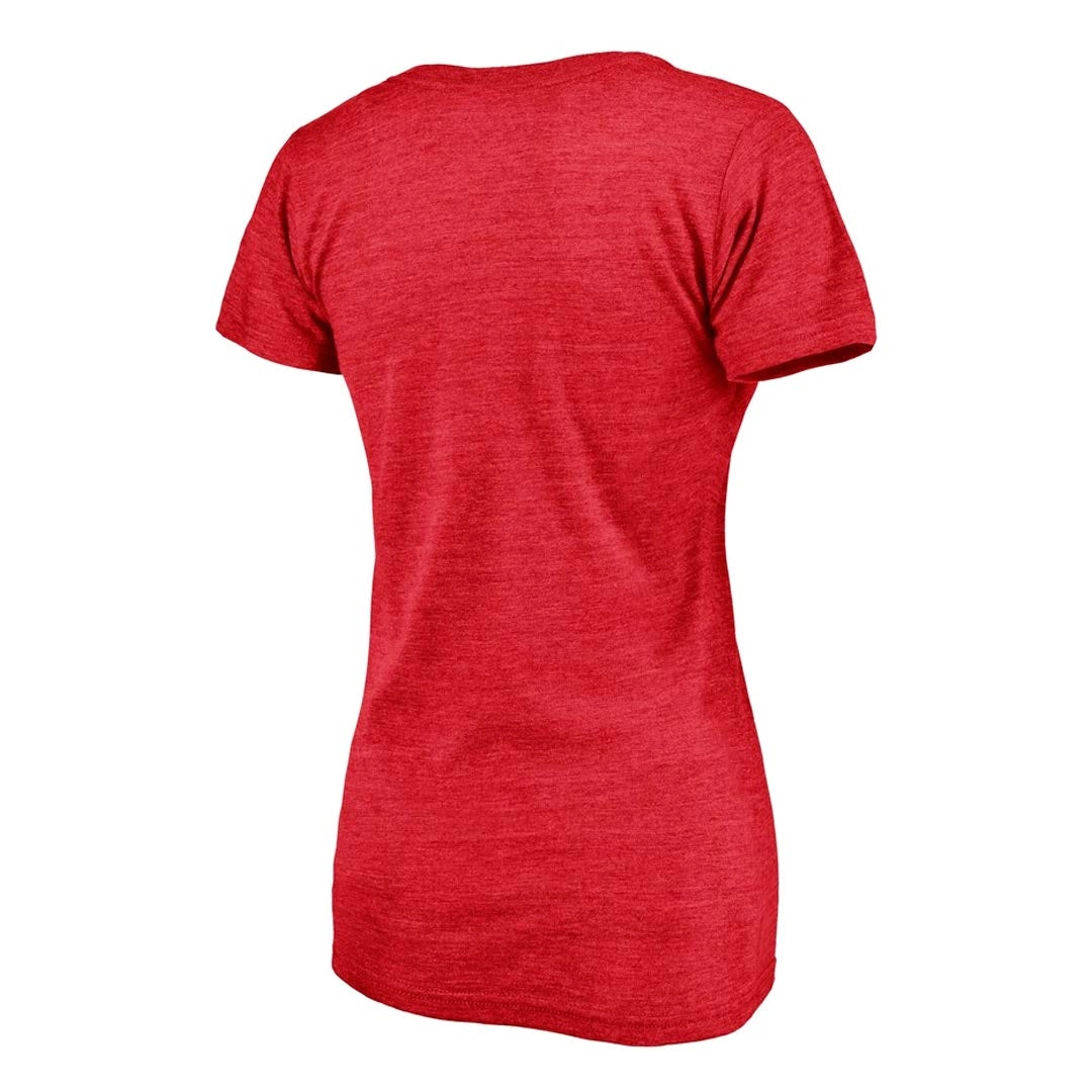 Women's Short Sleeve V-Neck T-Shirt (FANATICS0423-W-SSVNECK-HTRED)