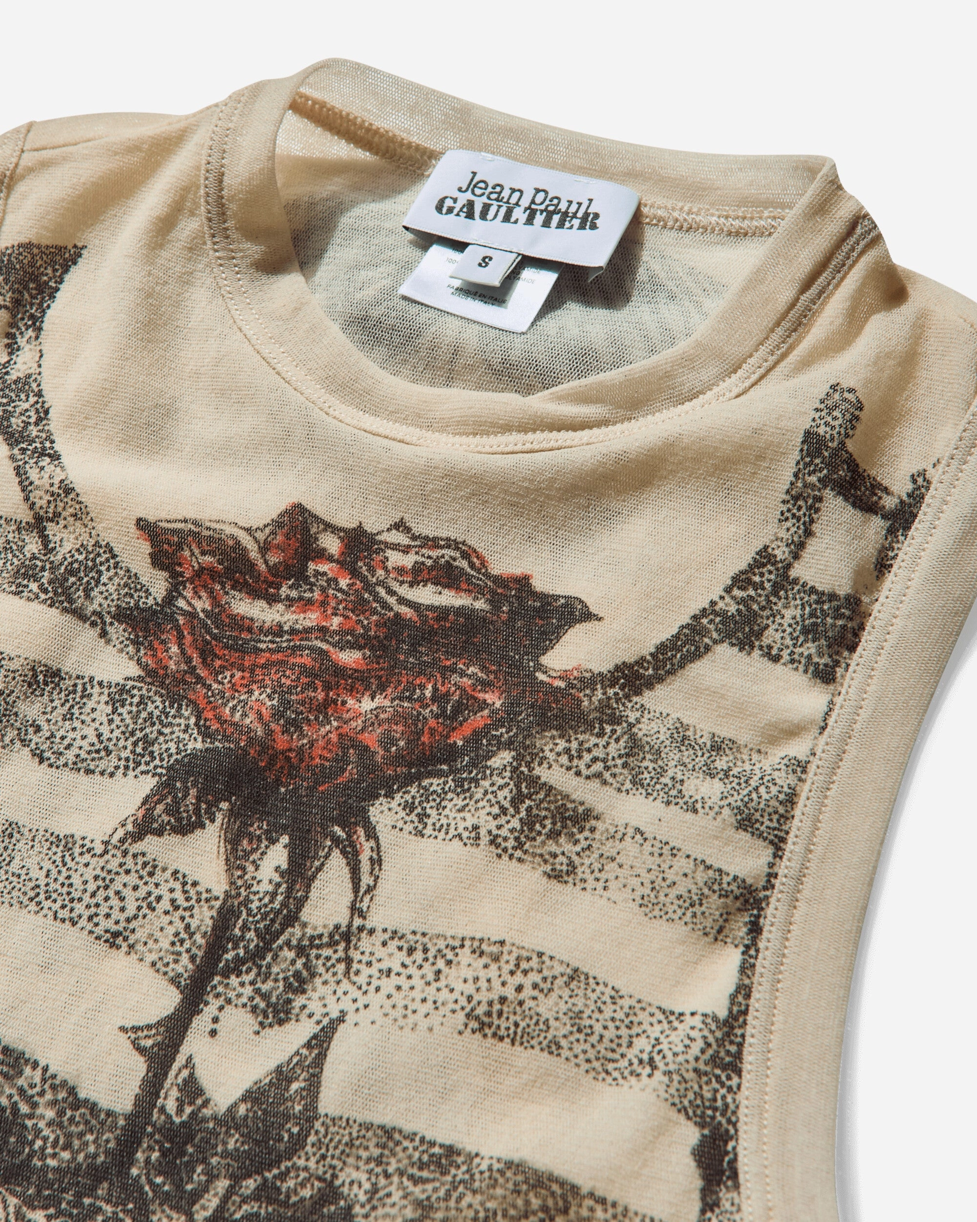 Women's “Tattoo Marinière” Crop Top Ecru