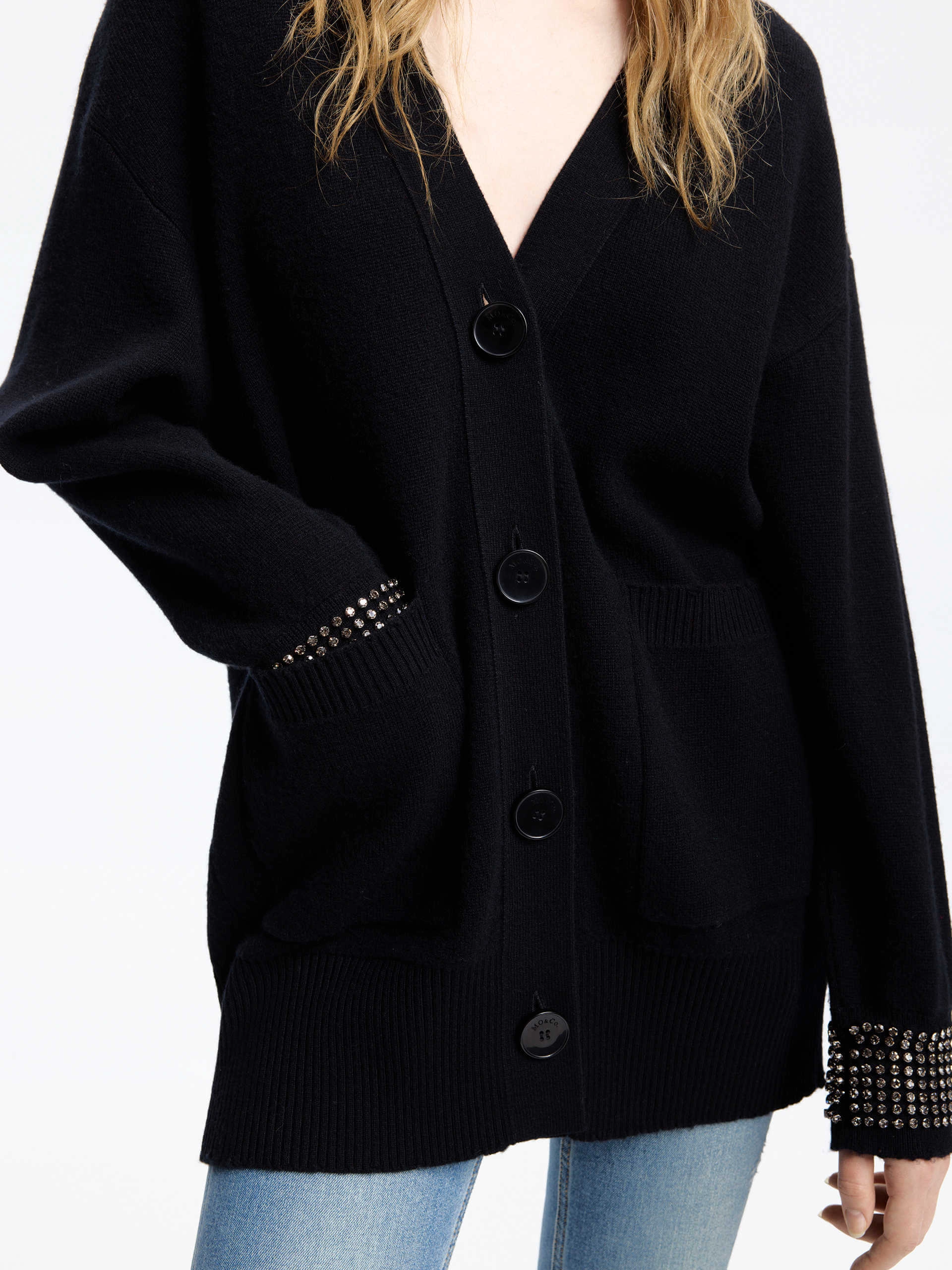 Wool V-neck Knit Cardigan