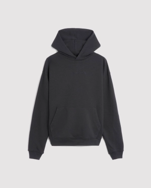 WORDMARK FLEECE HOODIE OFF NOIR