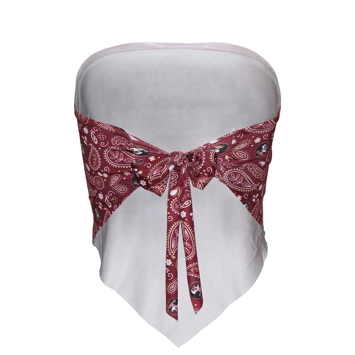 ZooZatz Women's Seminole Logo Paisley Design Tie-back Bandeau - Garnet